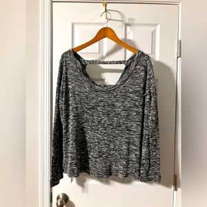 CHARLOTTE RUSSE Gray Super Soft Scoop Neck Sweater with Back Cut-Outs Size XL